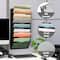 Mind Reader Wall File Organizer, 8 Pocket Hanging Document Rack, Office Wall Mount, Metal Mesh, Black